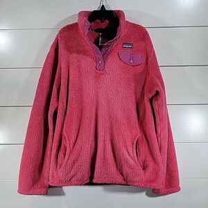 Patagonia Fleece Synchilla Snap-T Pullover Pimk Jacket L ( Girl 12